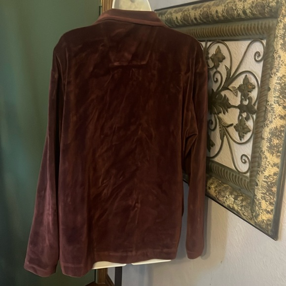 Nautica Velour Brown Quarter -Zip Pullover Sz M Mens - Picture 6 of 10